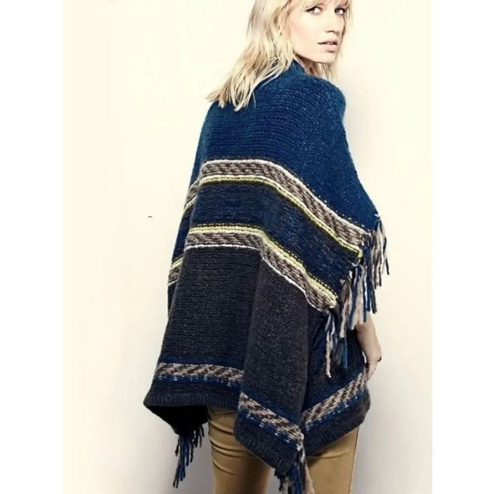 Free People Labyrinth Wool & Angora-Blend Poncho Women’s M/L